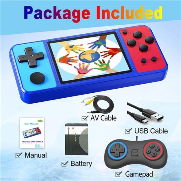 Handheld Game Console for Kids Preloaded 270 Classic Retro Games (Blue) - Picture 7 of 7